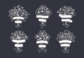 mooie bloemen gesneden bestandselementen vector