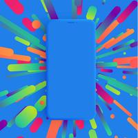 Realistische matte smartphone met kleurrijke achtergrond, vectorillustratie vector