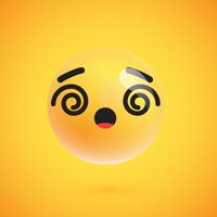 Leuke hoog-gedetailleerde gele emoticon voor Web, vectorillustratie vector