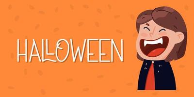 halloween banner of feestuitnodiging achtergrond met vampier vector