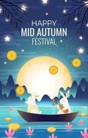 medio herfst mooncake festival concept vector