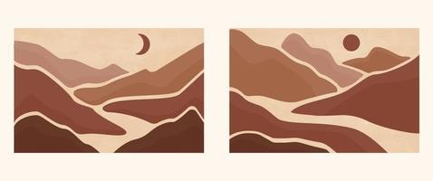 set van abstracte landschap posters. vector