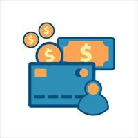 creditcard met geldpictogram. financieel icoon vector