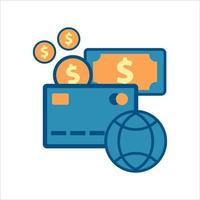 creditcard met geldpictogram. financieel icoon vector