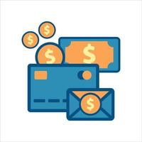 creditcard met geldpictogram. financieel icoon vector