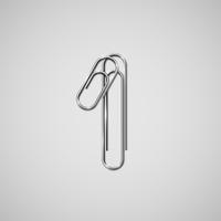 Gekoppelde paperclips vormen een karakter, vector