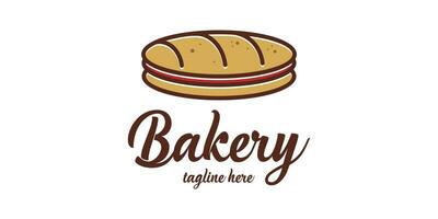 bakkerij logo ontwerp met een brood icoon gemaakt met minimalistische lijnen. vector
