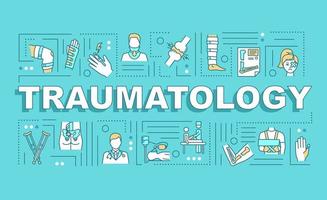 traumatologie, traumabehandeling, fractuurtherapie woordconcepten banner vector