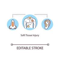 weke delen letsel, spiertrauma concept icoon vector