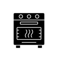 bak in oven zwarte glyph-pictogram vector