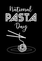 nationaal pasta dag teken vector