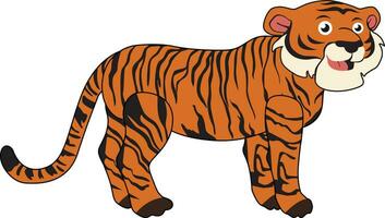 schattig tijger ontworpen gebruik makend van vector lijnen