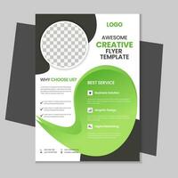 a4 bedrijf folder sjabloon ontwerp, zakelijke brochure, afzet folder, reclame folder sjabloon ontwerp met mockup vector