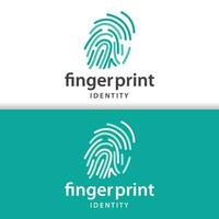 premie vingerafdruk logo, menselijk identiteit ontwerp gemakkelijk lijn model- sjabloon illustratie vector