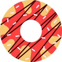 schattig aardbei donut vector