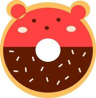 chocola aardbei donut vector