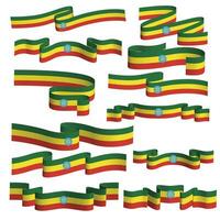 Ethiopië lint vlag vector element bundel reeks