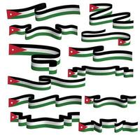 Jordanië vlag lint vector sjabloon reeks