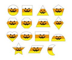 snoep maïs jack-o'-lantern vormen voor kinderen. schattig snoep maïs vormen clip art voor halloween vector