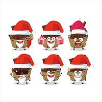 de kerstman claus emoticons met ijs room chocola tekenfilm karakter vector