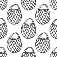 naadloos patroon van handgetekende doodle katoenen eco-tassen vector