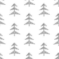 naadloze patroon gemaakt van doodle abstracte sparren geïsoleerd op wit vector