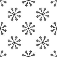 naadloze patroon van doodle abstracte sneeuwvlokken. geïsoleerd op wit vector