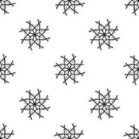 naadloze patroon van doodle abstracte sneeuwvlokken. geïsoleerd op wit vector