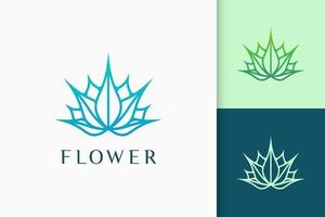 lotus- of kruidenlogo in luxe en moderne vorm voor schoonheid of therapie vector