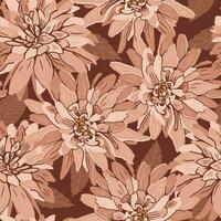 naadloos bloemen patroon van beige dahlia bloemen. vector hand- getrokken illustratie. voor stoffen, behang, omhulsel papier, bed linnen.