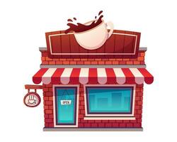 illustratie van een cafe gebouw Aan een wit achtergrond vector