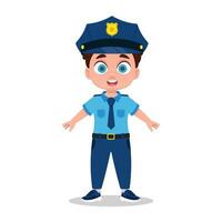 jongen in Politie uniform vector