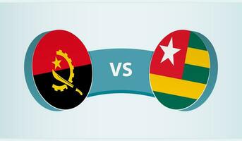 Angola versus gaan, team sport- wedstrijd concept. vector