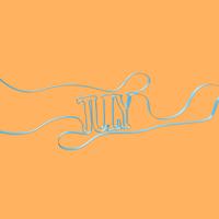 Lint lettertype vormt &#39;juli&#39;, vectorillustratie vector