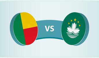 Benin versus macao, team sport- wedstrijd concept. vector