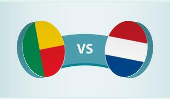 Benin versus nederland, team sport- wedstrijd concept. vector