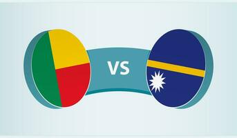 Benin versus nauru, team sport- wedstrijd concept. vector