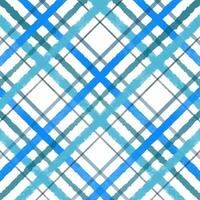 hand- geschilderd waterverf blauw themed plaid patroon ontwerp vector