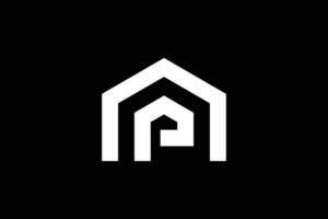 brief p huis logo ontwerp vector