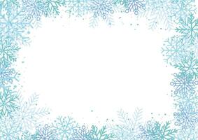 Kerstmis achtergrond met sneeuwvlok grens vector