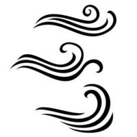 wind blazen icoon ontwerp. schets lucht stromen teken en symbool. vector