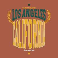 los engelen, Californië belettering sport t-shirt afdrukken ontwerp. gestileerde college team embleem. wijnoogst vector illustratie.
