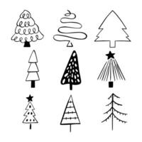 reeks van vector illustratie van Kerstmis boom.