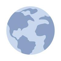 wereldbol wereld 2d tekenfilm voorwerp. aarde planeet geïsoleerd vector item wit achtergrond. gebied globaal. cirkel vorm geven aan. bestemming exploratie geografie. aarde gebied kleur vlak plek illustratie