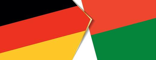 Duitsland en Madagascar vlaggen, twee vector vlaggen.