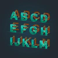 Realistische glas en hout lettertype ingesteld, vector illustratie