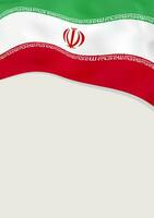 brochure ontwerp met vlag van iran. vector sjabloon.