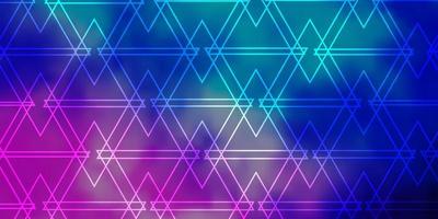 lichtroze, blauwe vectorlay-out met lijnen, driehoeken. vector