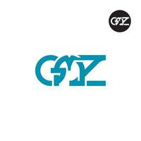 brief gmz monogram logo ontwerp vector