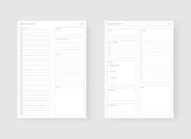 dagelijkse planner sjabloon. vector